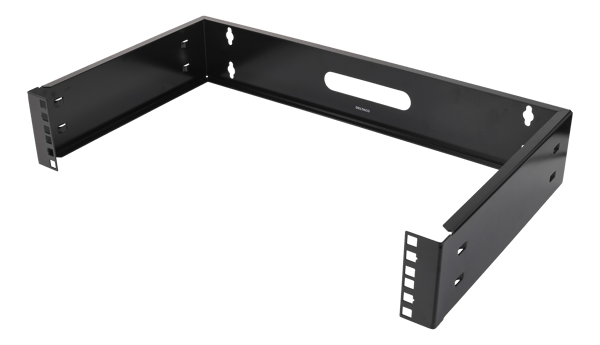 19" wall mount, 2U, max 25kg, steel construction, black