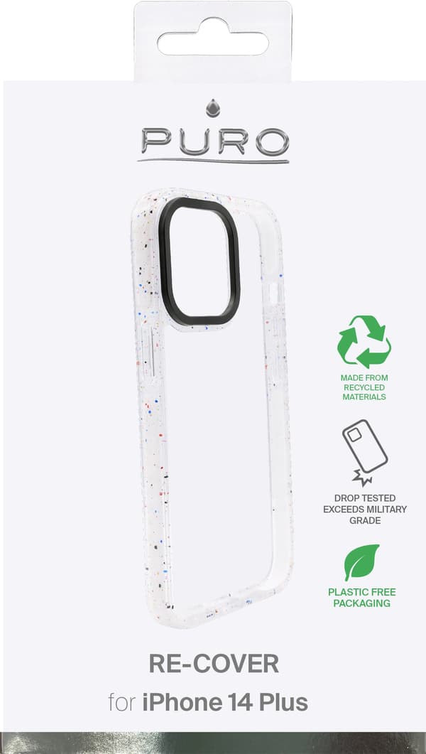 iPhone 14 Plus Re-Cover, White/Transparent