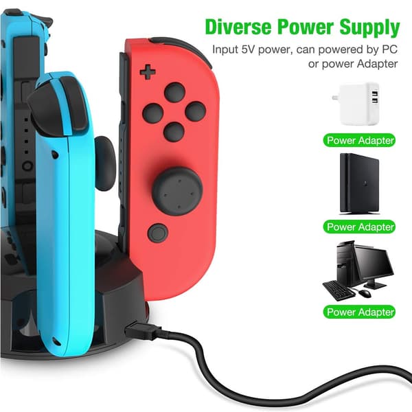 Nintendo Switch Joy-Con ladestasjon for 4 spillkontroller