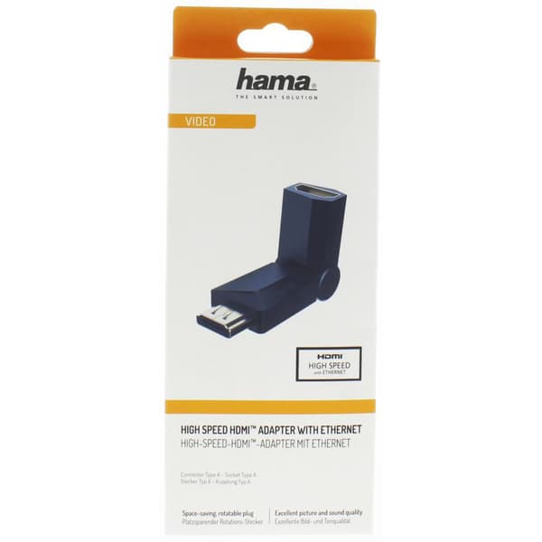 HAMA Adapter HDMI Rotation Hun-Han Guld Sort