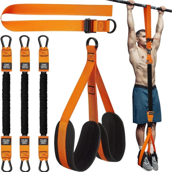 Sett med treningsstrikker for pullups Orange 210 lbs