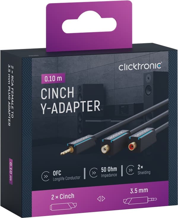 3,5 mm AUX til RCA-adapterkabel, stereo
