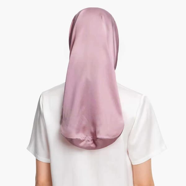 Lång sovmössa 100% silke Pink