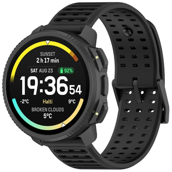 22mm Flydende Silikone Urrem Kompatibel med Suunto Vertical 2 - Sort