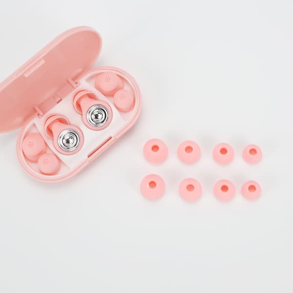 Silikone støjreducerende ørepropper med ringdesign, velegnet til side-sovende, ideel til kollegieværelser og studerende Pink