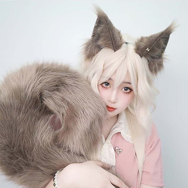 Ruskea pehmolelu orava Chitty Tail Cosplay asu ja asusteet