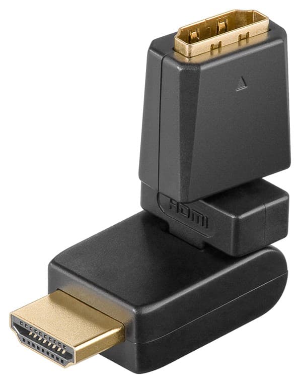 HDMI"-adapter 360°, gullbelagt