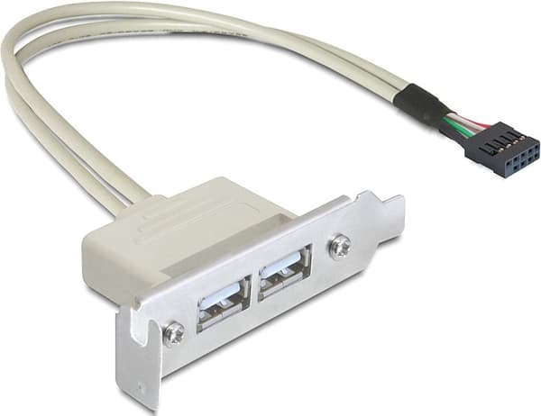 Slot bracket USB 2.0 low profile 2 port