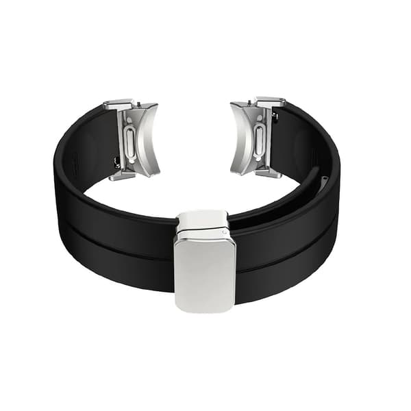 20 mm silikon urrem med sort spænde Grå   Black