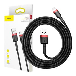 Baseus Cafule USB Lightning -kaapeli 2.4A 1m (punainen+musta)
