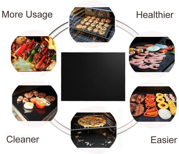 Grillmåtte Non-stick Sort 5-pak