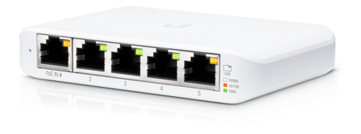 USW Flex Mini, 5-Port managed Gigabit Ethernet switch, white