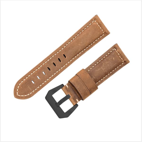 Klockarmband i äkta läder Brown 20 mm