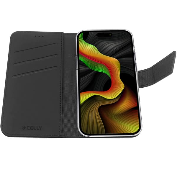 Wally Wallet Case iPhone 15 Pro Max musta