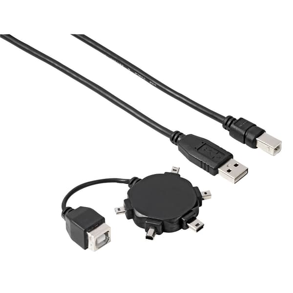 Sovitinkit USB A-B Mini B4, B5, B6, B8, M4 Musta