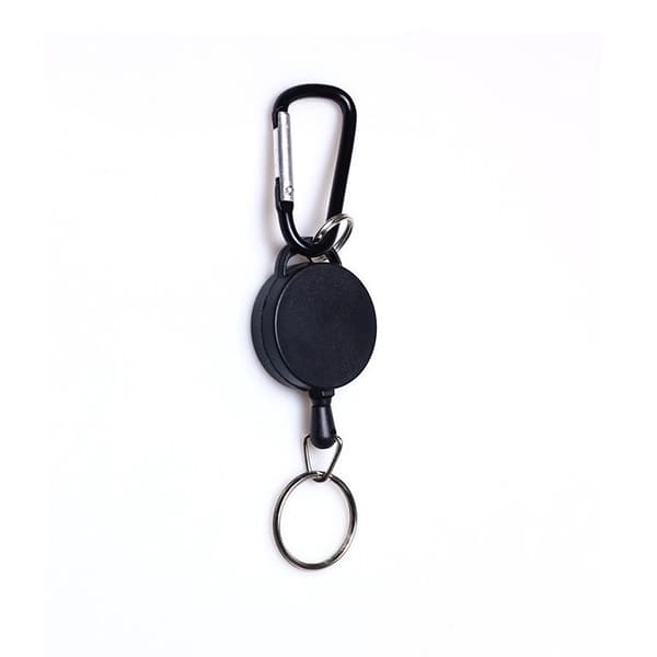 2-pack utdragbar jojo-nyckelring med karbinhake Black
