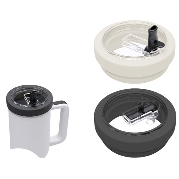 Glaslock med Hopfällbart Sugrör för Stanley IceFlow 40oz Black