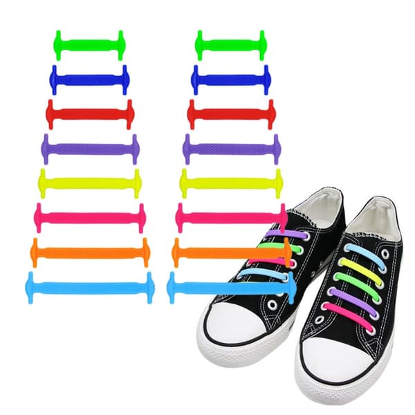 Knytfri elastiske skolisser MultiColor