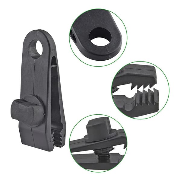Markiseklemsett: 10 teltklemmer + 10 elastiske tau + 10 D-ringer
