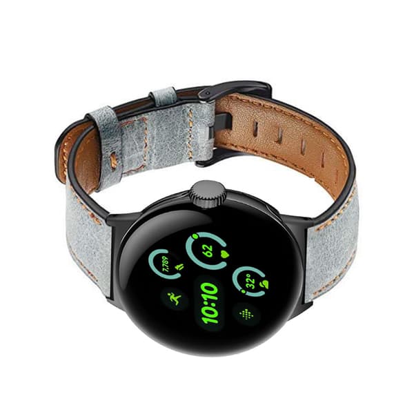 Aito nahkaranneke Google Pixel Watch 3 -kellolle (45 mm) - Harmaa