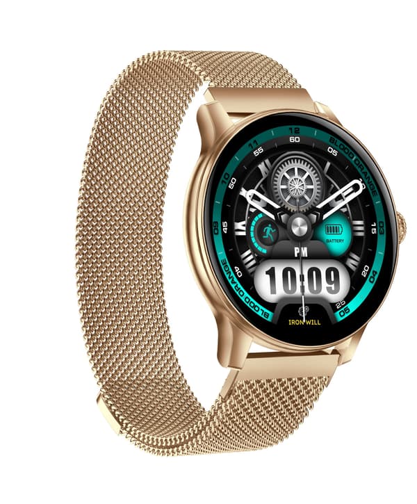 Multifunktionell Smartwatch med Bluetooth-samtal, Hälsoövervakning och Anpassningsbara Urtavlor Gold