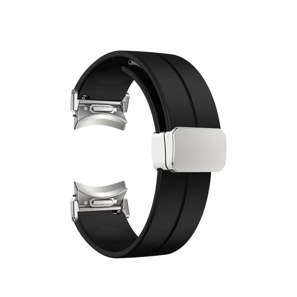 20 mm silikon urrem med sort spænde Grå   Black