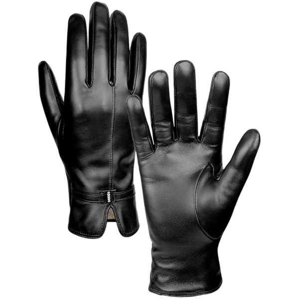 Dame Vinterhandsker i Fåreskind - Touchscreen & Varm Black L