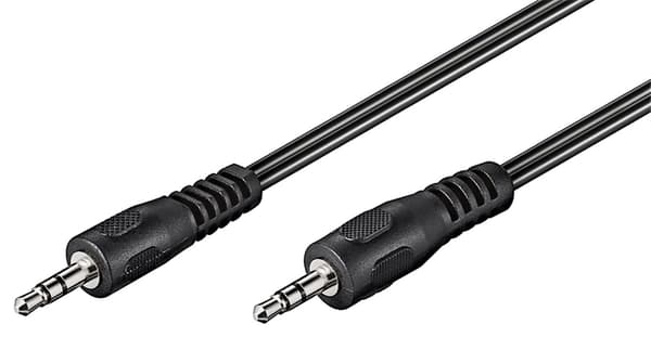 Ljudanslutningskabel AUX, 3,5 mm stereo, Platt kabel