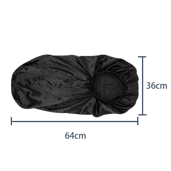 Lang sovehætte i satin Black