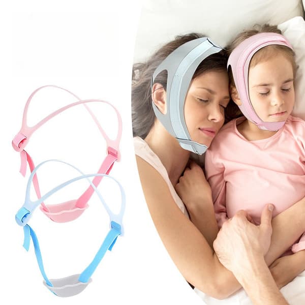 Anti-snorken silikone rem med elastisk støtte