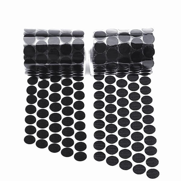 Runde selvklebende borrelåsfester Black L