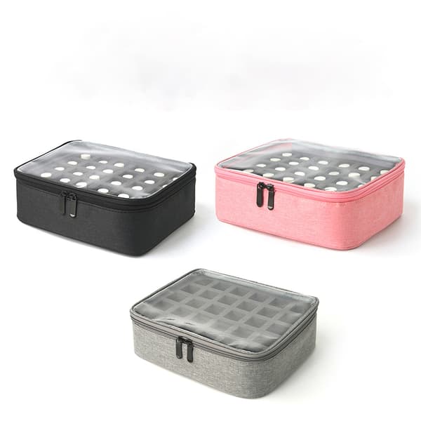 Bärbar Kosmetisk Väska Makeup Organizer för Nagellack Grey