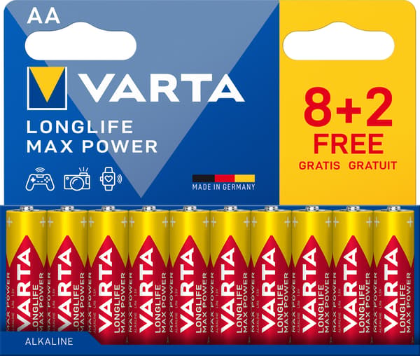 Longlife Max Power AA 10-pack (8+2)