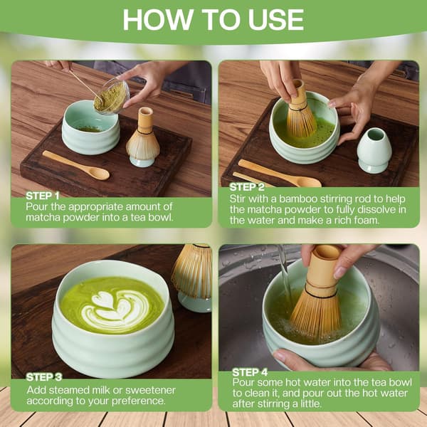 Matcha Visp Set CT Litet Set 4st Ljusgrön Keramik