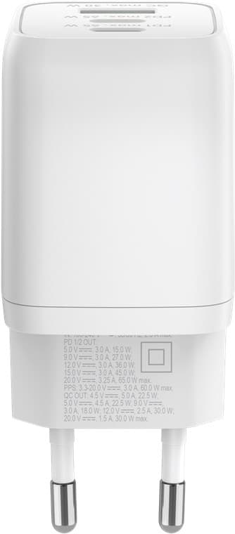 USB-C™ PD GaN multiport hurtiglader Nano (65 W) hvit