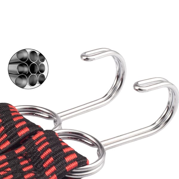 Elastinen matkatavararemmi koukuilla Red 2 m