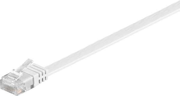 CAT 5e Fladt patchkabel, U/UTP, hvid