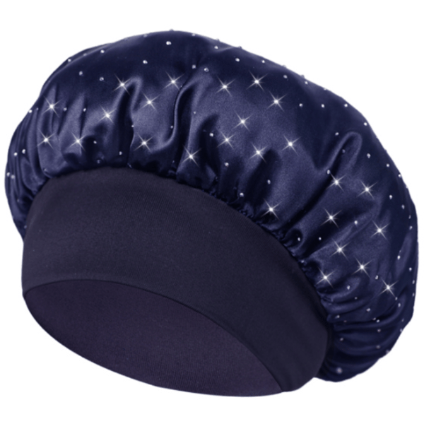 Nattmössa i satin med strass NavyBlue