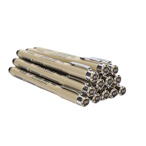 Precision Fineliner Pennor - 12-pack för Ritning & Skissning