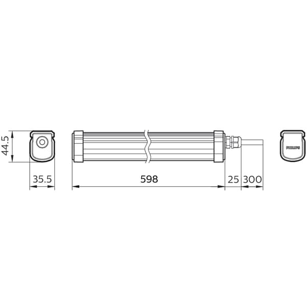 ProjectLine Taklampe 60cm 17W 1700lm IP65