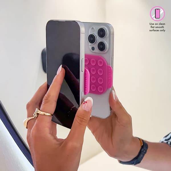 Silicone dual-sided suction cup holder, pink