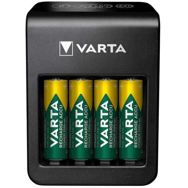 Batterioplader LCD-stiklader+ AA/AAA/9V inkl. 4xAA