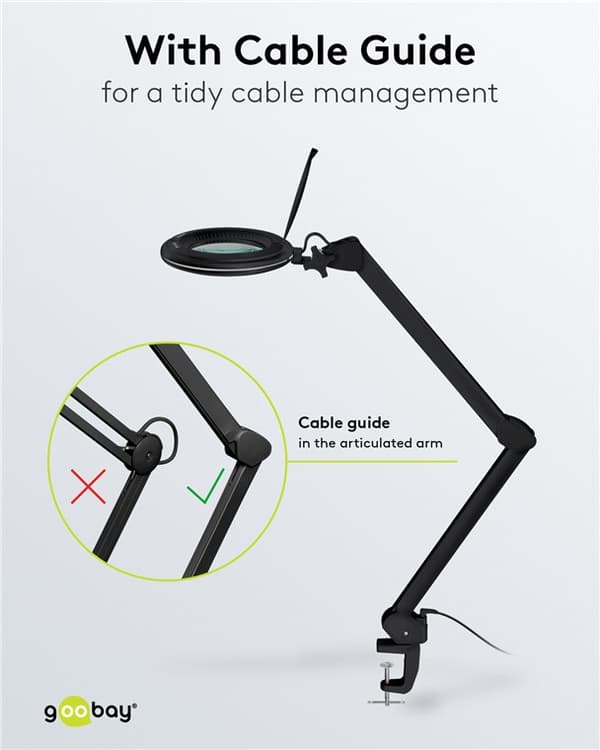 LED-luplampe med klemme, 10 W, sort