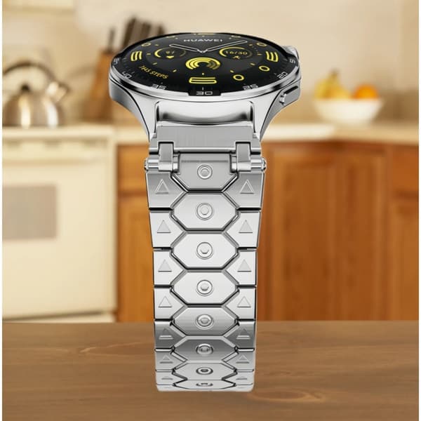 Solid rustfritt stål Hex Titan Universal Interface klokkereim kompatibel med Samsung Galaxy Watch7/6 Silver 20 mm