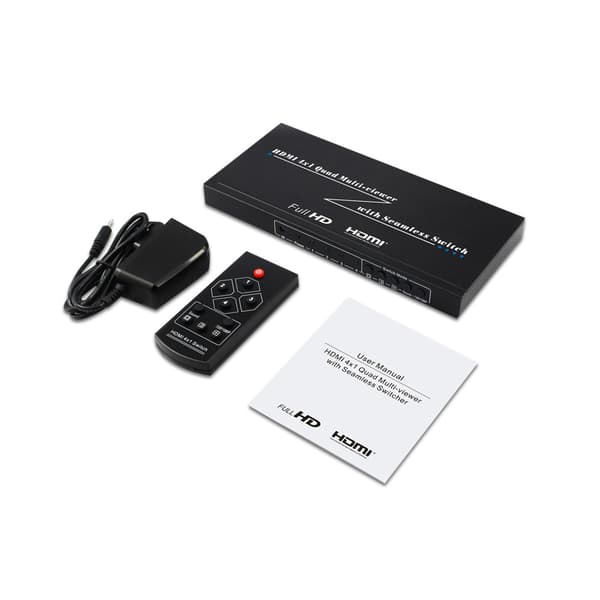 HDMI-switch, 4 ind 1 ud - 1080P
