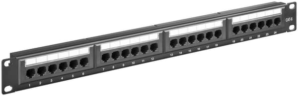 CAT 6 19-tums (48,3 cm) kopplingspanel, 24 portar