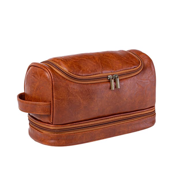 Toalettmappe av Premium Kvalitet for Menn Brown