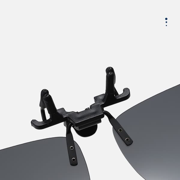 Polariserte Clip-on Solbriller - Medium Størrelse Speil Black