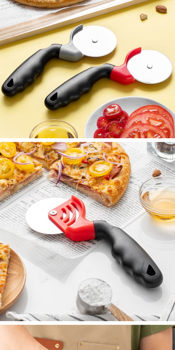 Pizzakutter i rustfritt stål med ergonomisk håndtak