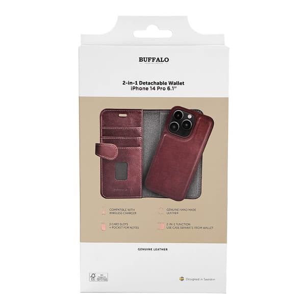 Mobilfodral 2-i-1 3 Kortfack Brun - iPhone 14 Pro